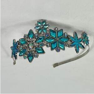 Disney Store Euro EXCLUSIVE Elsa METAL Snowflake Headband Blue Crystal Tiara HTF